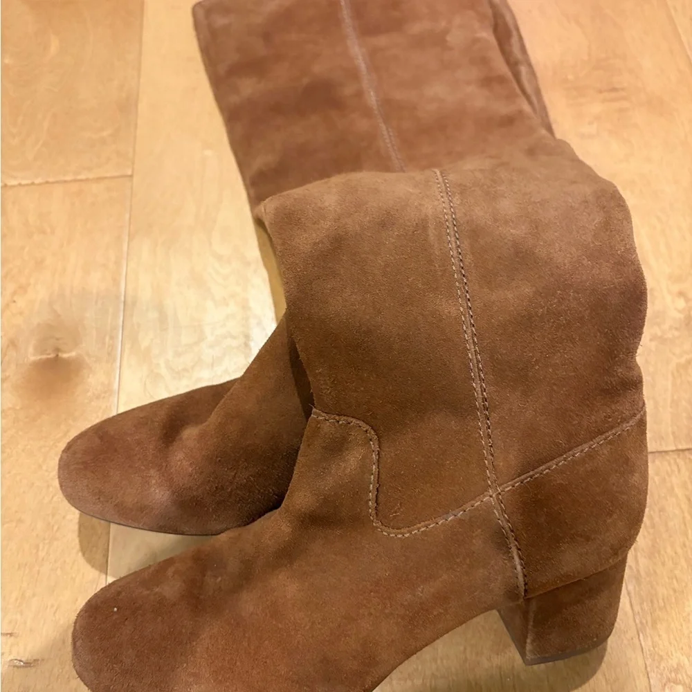 Madewell Women's Over-the-Knee Suede Boots in Chestnut Brown